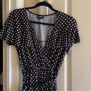 Black & white polka dot jumpsuit